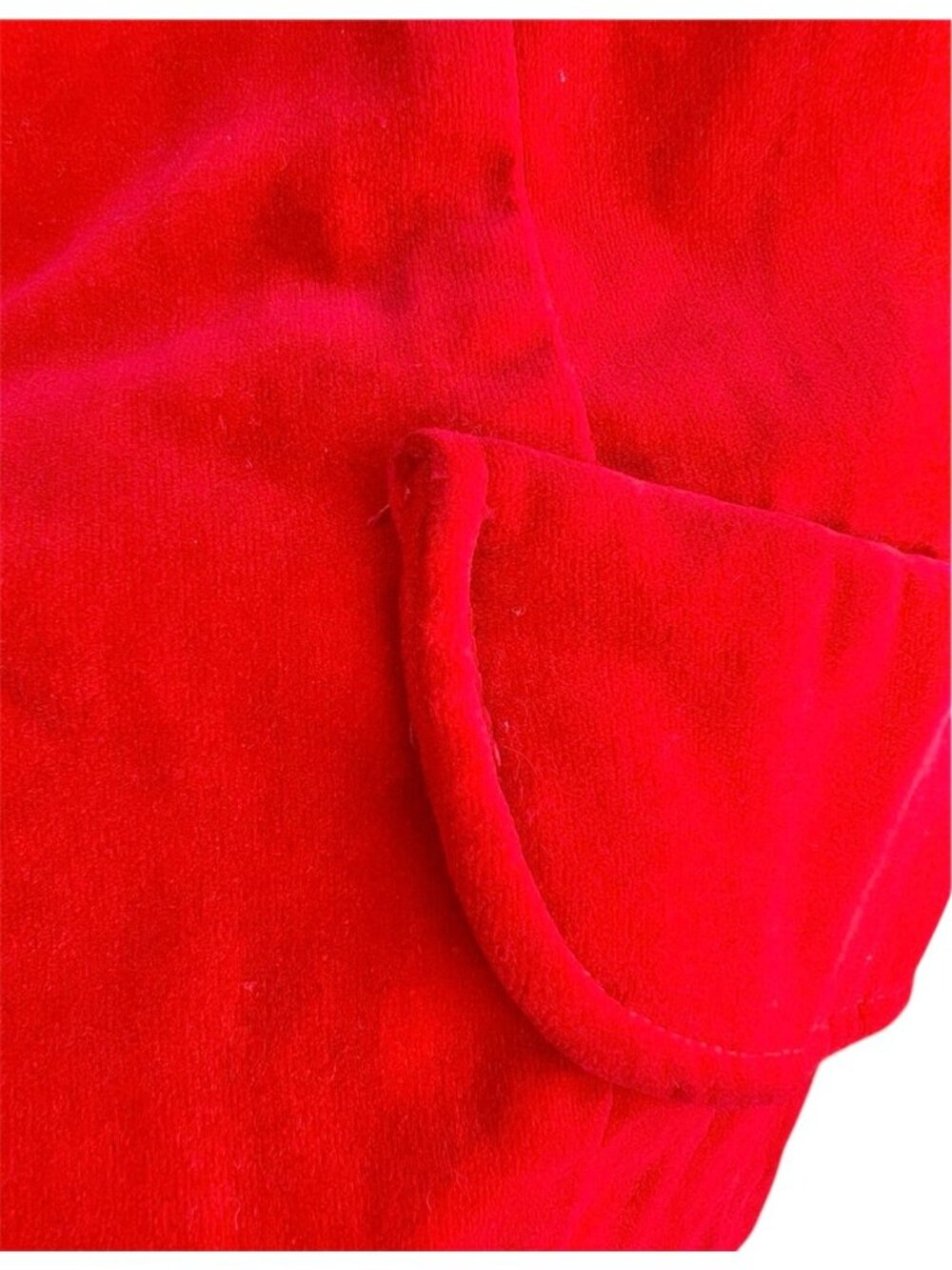 1970s Red Cotton Velvet Blazer Jacket XL 3-Button Hipster Boho Glam Rock Twee - Picture 7 of 9